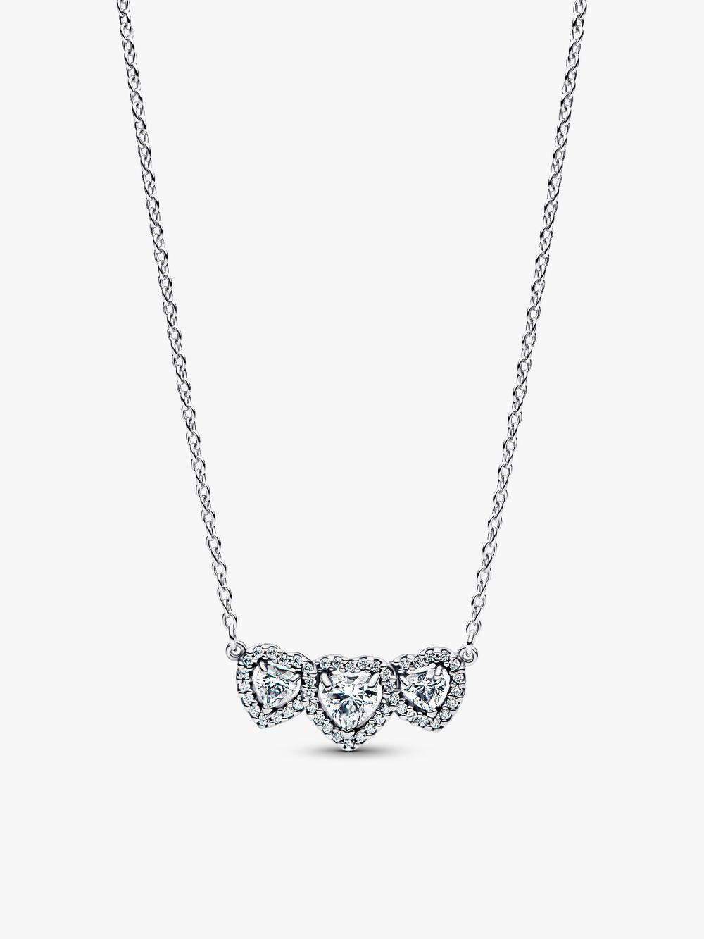 Sparkling Heart Halo Pendant Collier Necklace